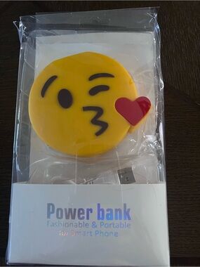 Yellow Kiss Emoji Power Bank Portable Charger